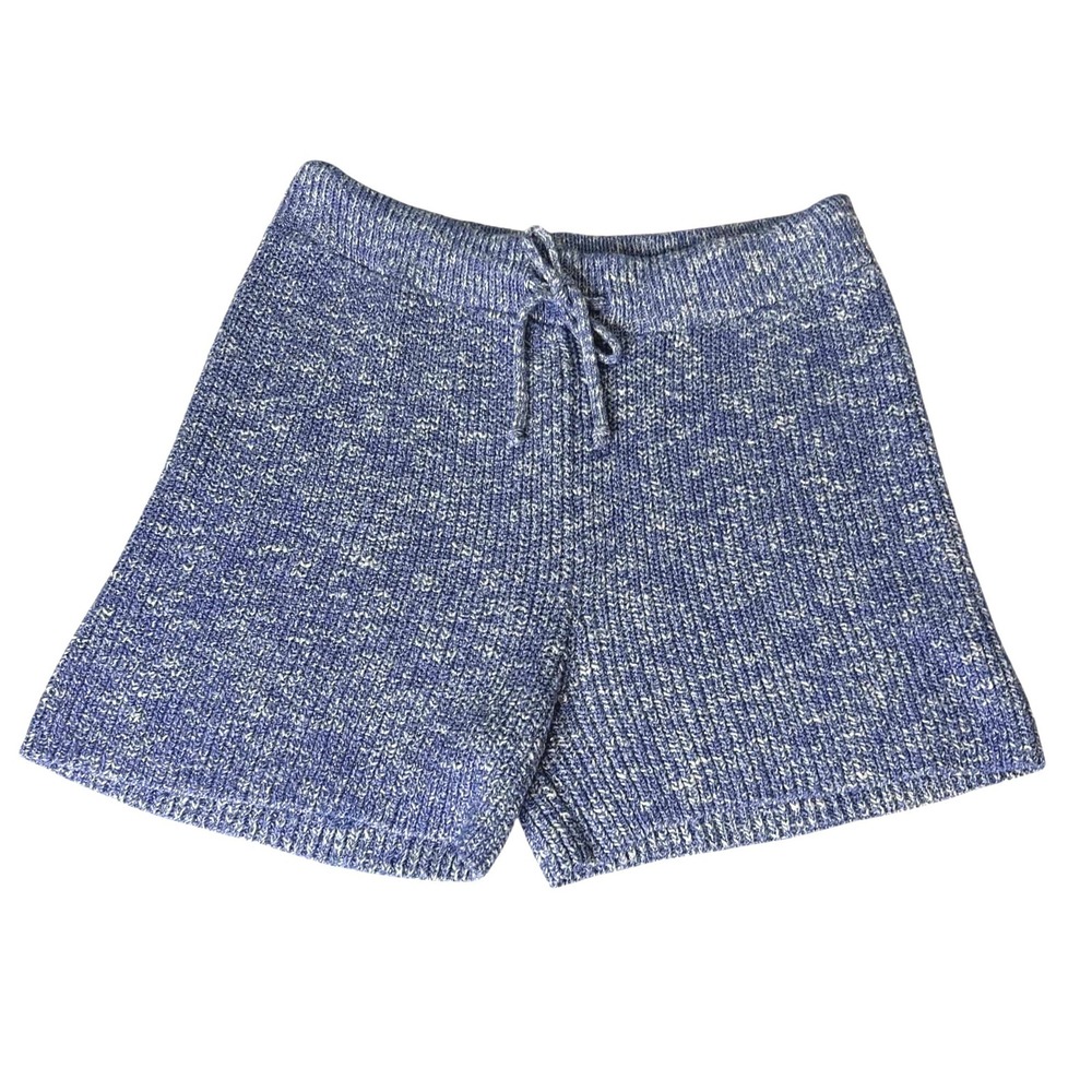 Daily Practice Anthropologie Blue Marled Knit Drawstring Lounge Shorts Large